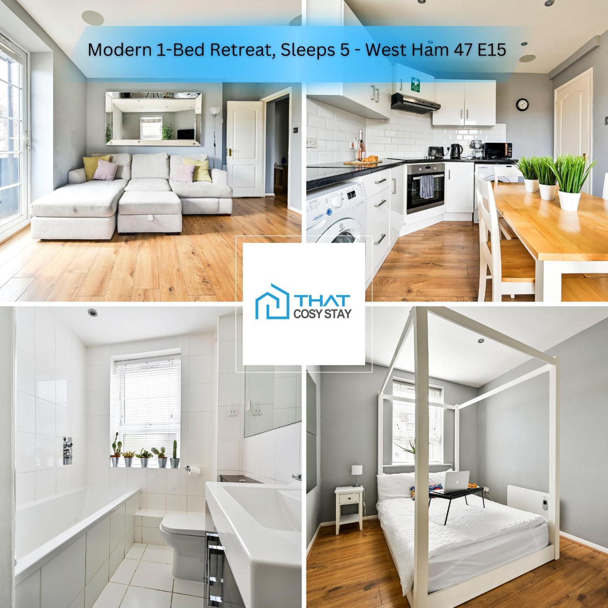 Ferienwohnung Cosy 1-Bed E15, Sleeps 4, 1 Min From Tube Station Near O2 Arena London Exterior foto